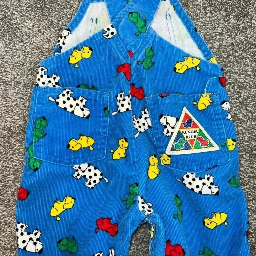 VINTAGE OSHKOSH BGOSH RIBBED PUPPY KENNEL OVERALLS SIZE 12 months